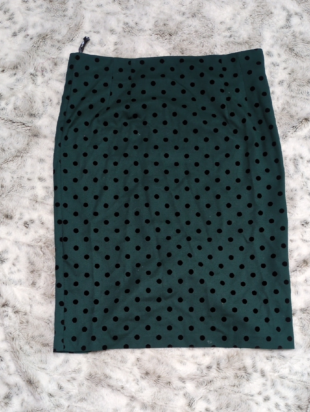 $5 MOVING SALE! Topshop Dark Green Pencil Skirt with Black Polka Dots